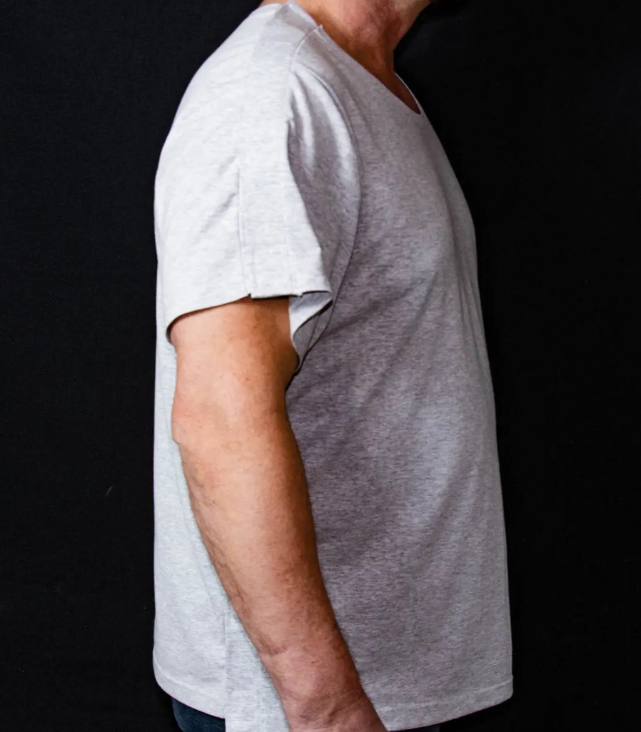 Футболка адаптивна чоловіча при травмуванні Kirasa KI427L 50 L Сірий меланж (27824) - фото 3