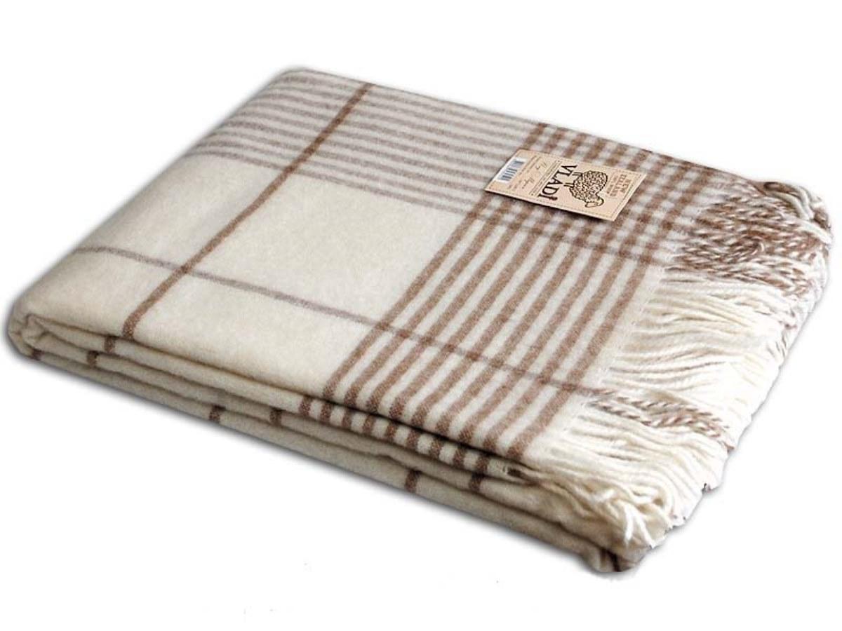 Плед Vladi Марсель 140x200 см Белый/Бежевый/Серый