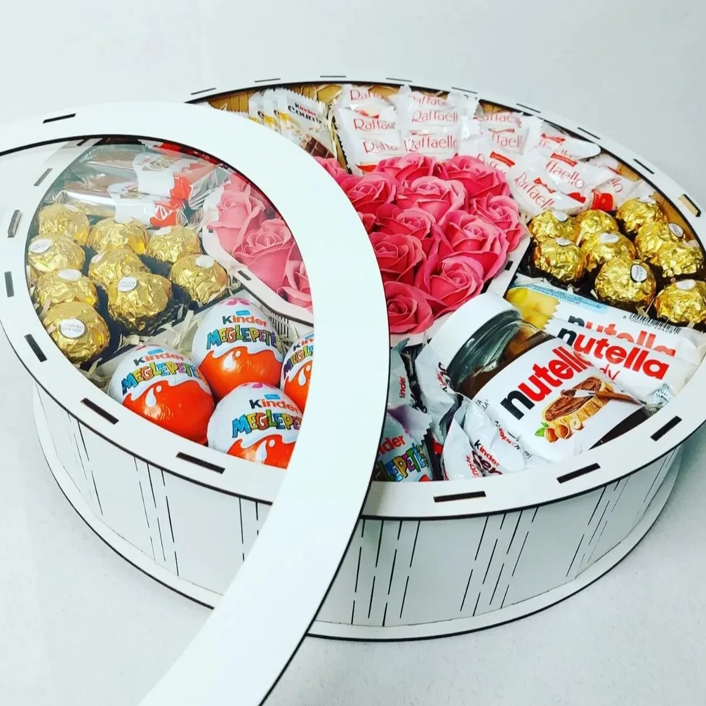 Коробка кругла з прозорою кришкою 40 см Білий - фото 4 Коробка кругла з прозорою кришкою 40 см Білий - фото 4