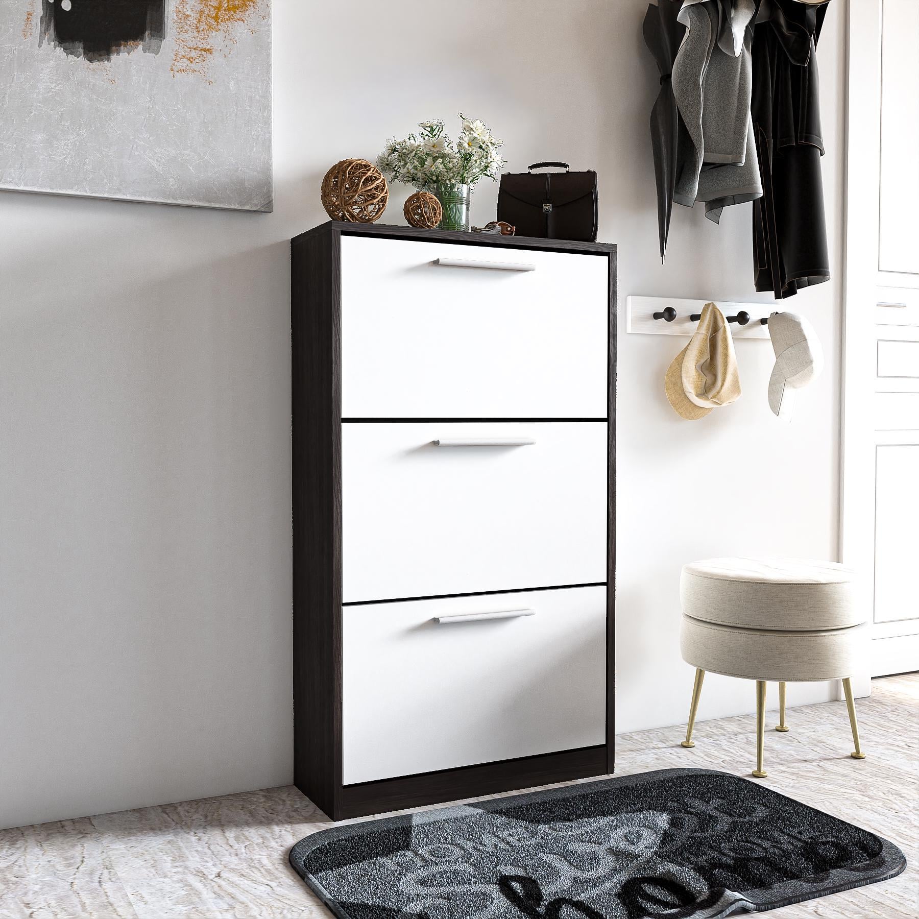 Тумба Moreli під взуття в передпокій на 3 дверцята ST-0021 Венге темний/Білий