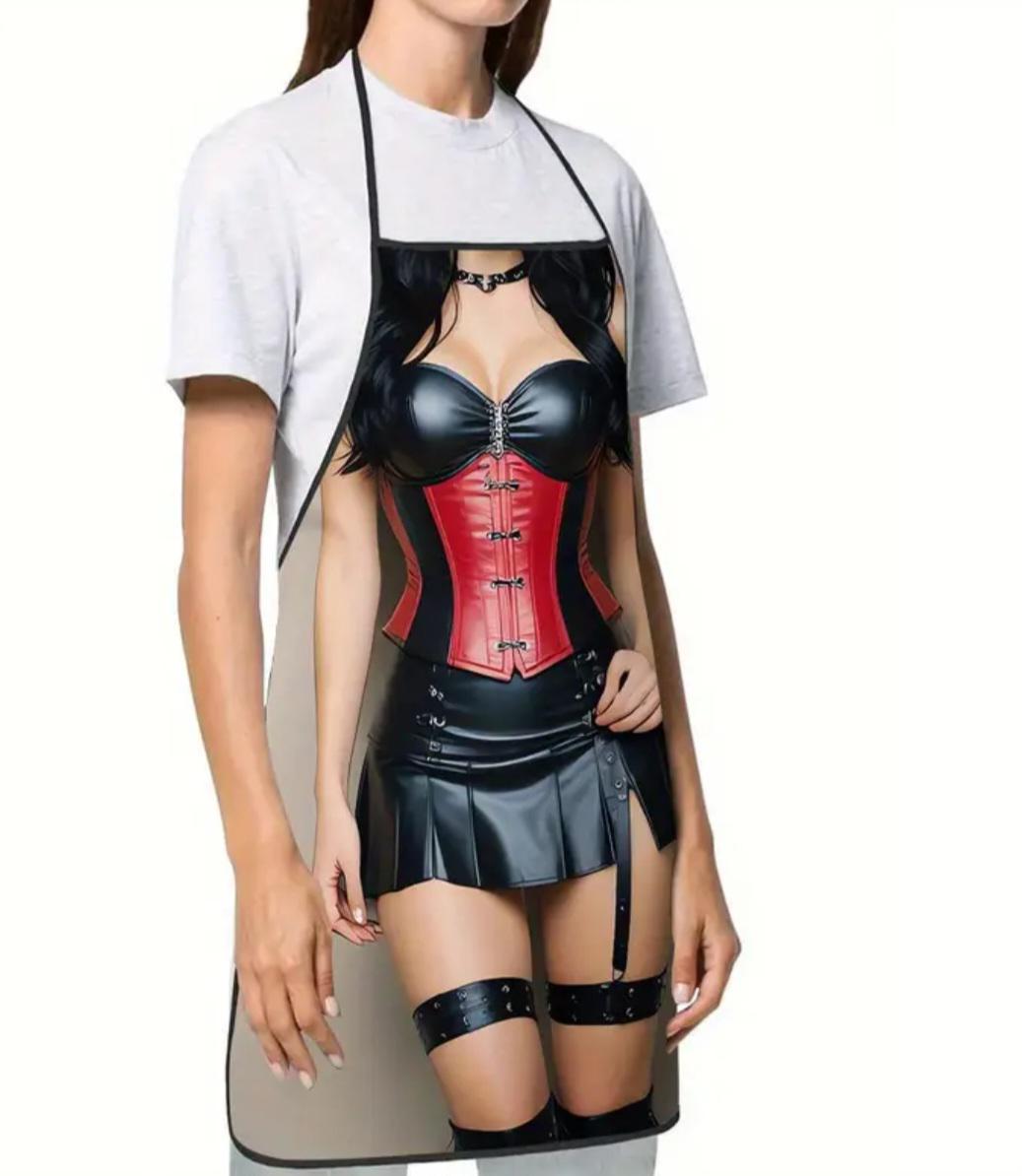 Фартук с приколом для женщин девушка в кожаном платье 72x53 см Разноцветный (808942) - фото 5 Фартук с приколом для женщин девушка в кожаном платье 72x53 см Разноцветный (808942) - фото 5