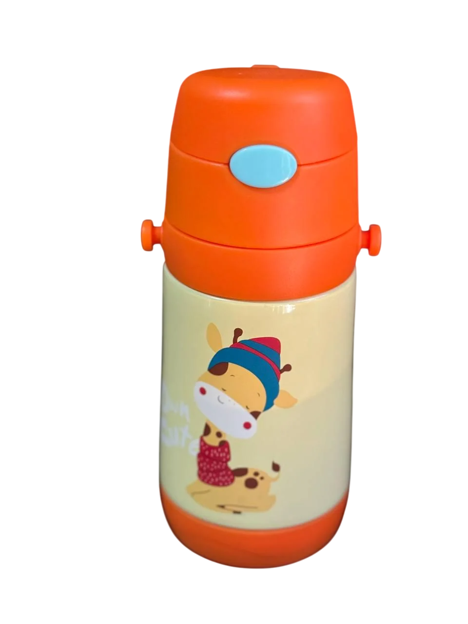 Термос детский Stenson с трубочкой из нержавеющей стали 350 мл Оранжево-желтый (MT-2090-35-3)