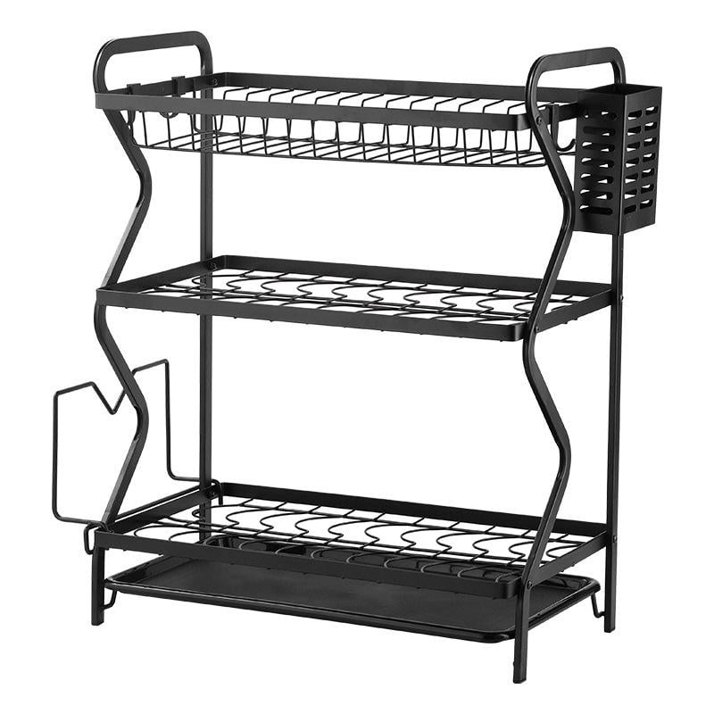 Сушарка для посуду Edenberg EB-17987 три яруси Чорний (400888)