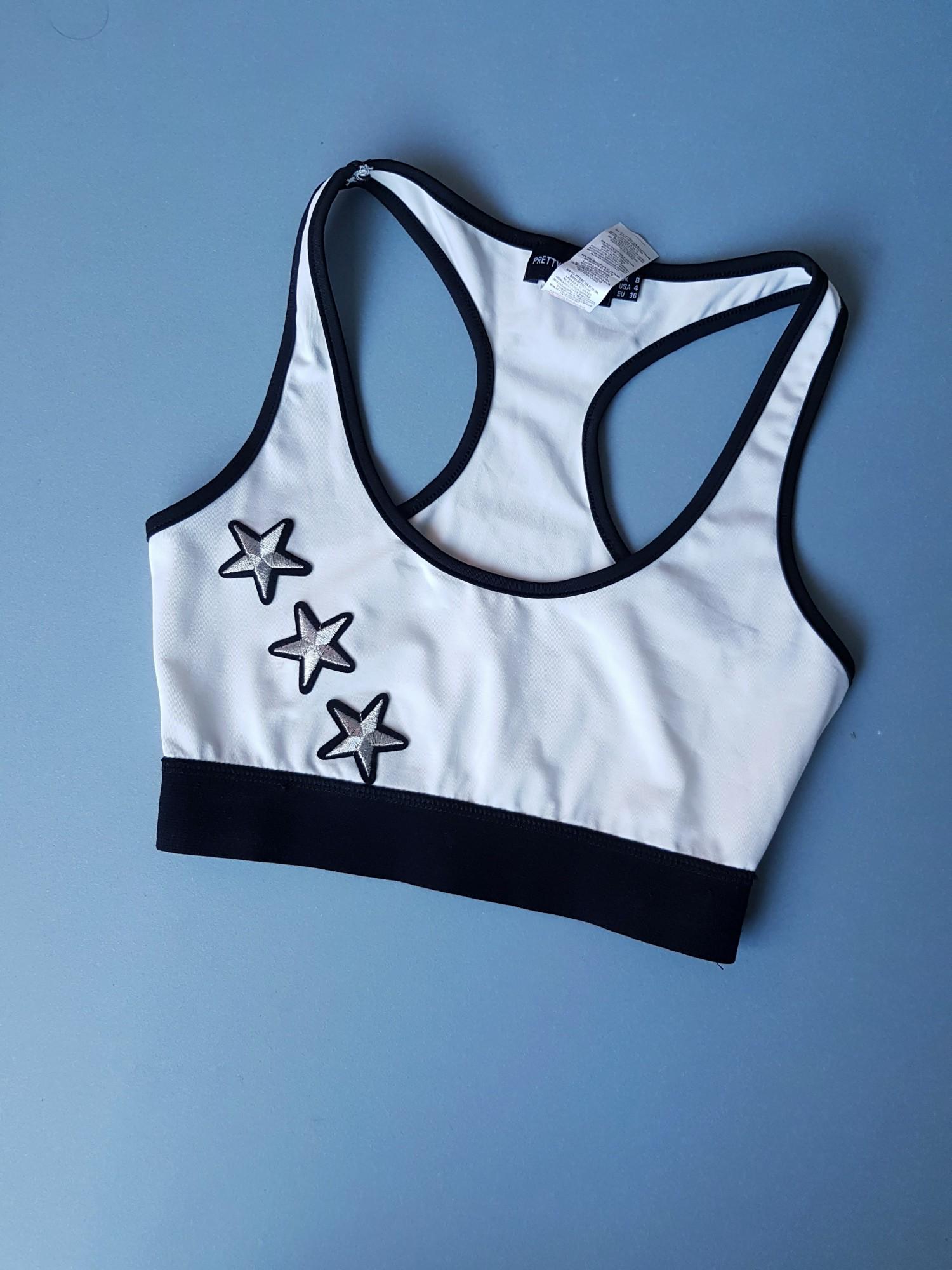 Топ-майка женская со звездами Pretty Little Thing 7795 S Белый/Черный (42) Топ-майка женская со звездами Pretty Little Thing 7795 S Белый/Черный (42)