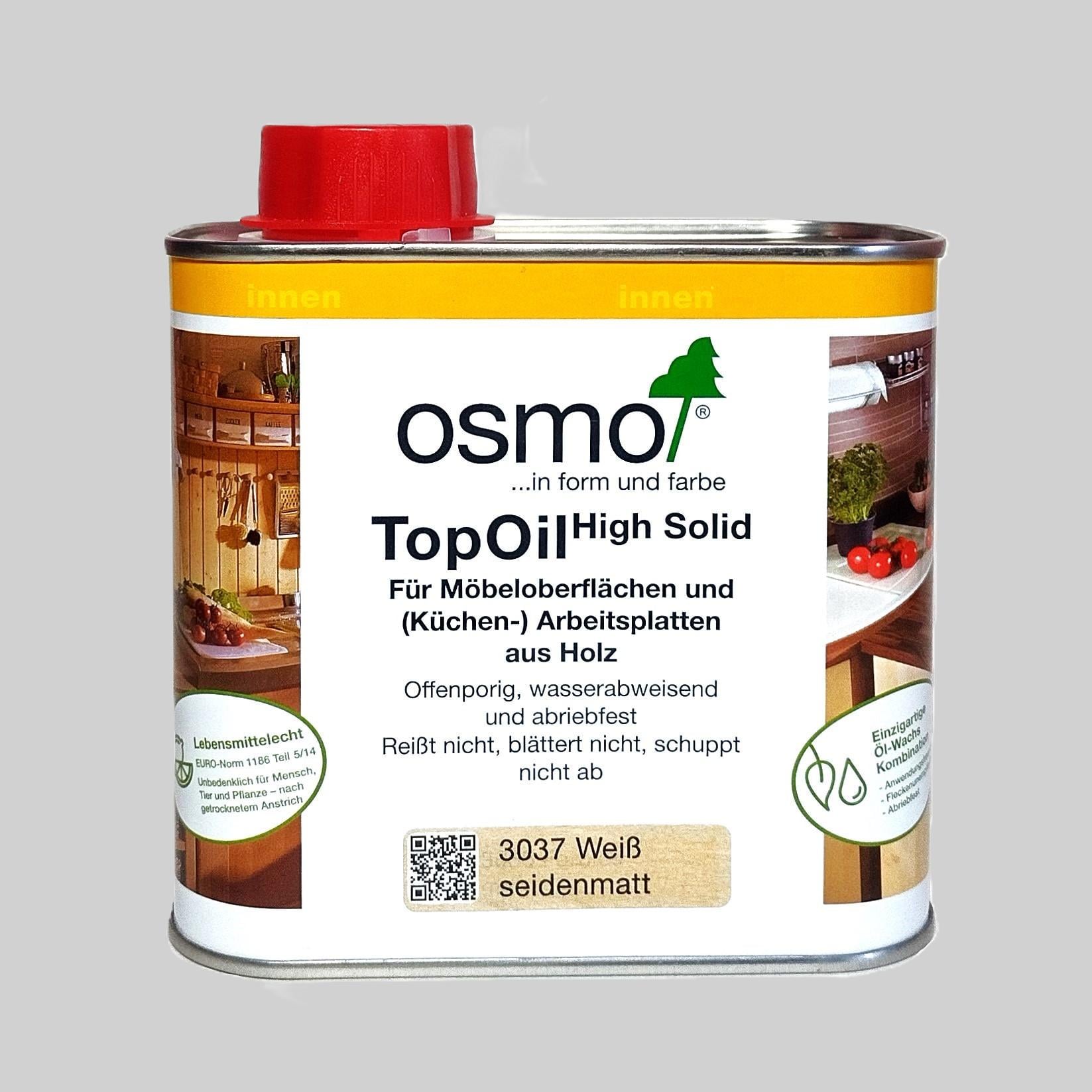 Масло с твердым воском Osmo TopOil для деревянных столешниц и мебели 0,5 л Белый (3037)