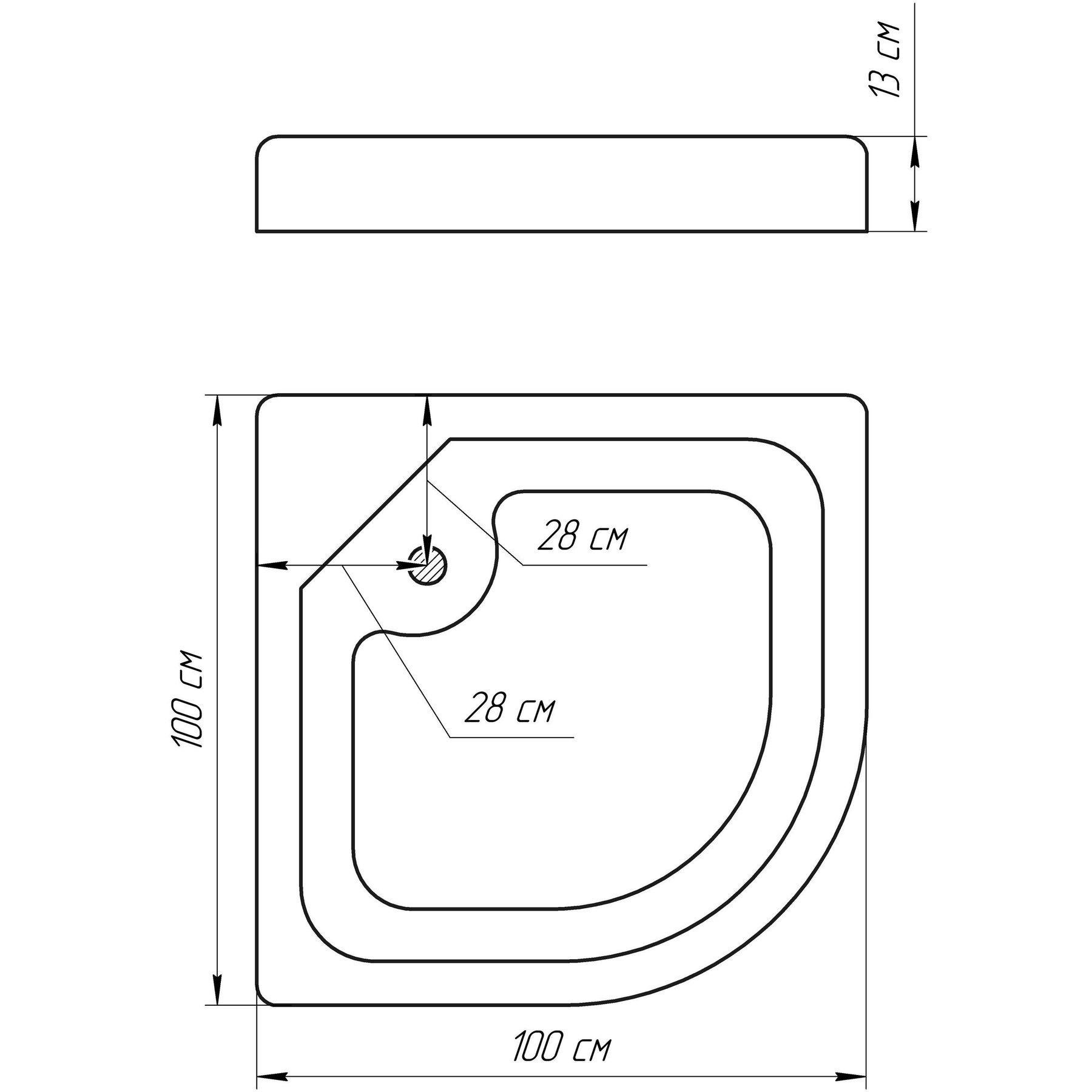 Душевой поддон Bravo Nysa RL 100 полукруглый (145642) - фото 4 Душевой поддон Bravo Nysa RL 100 полукруглый (145642) - фото 4