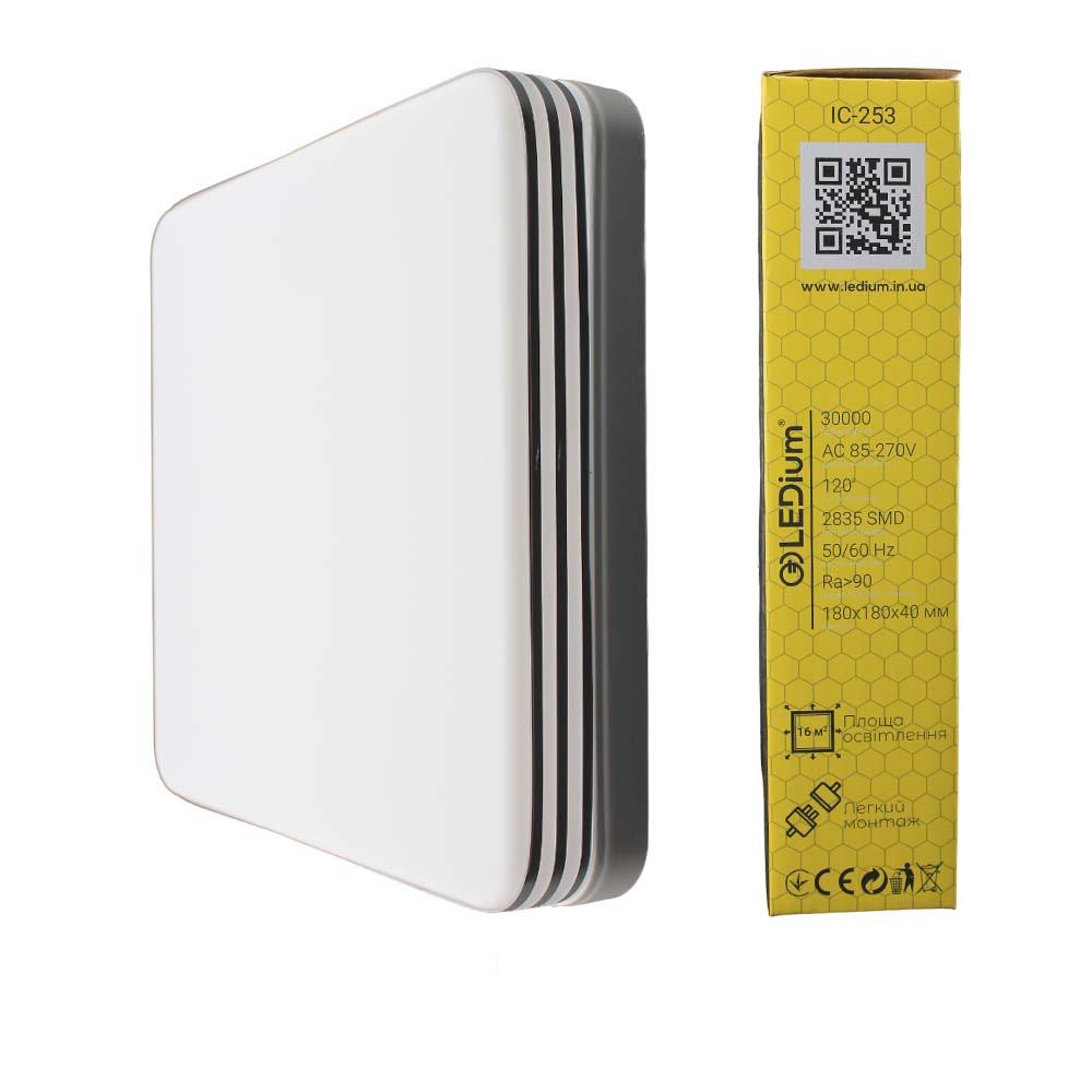 Світильник світлодіодний LEDium ICE 25W 2250Lm 5000k IP44 квадрат (17479) - фото 2 Світильник світлодіодний LEDium ICE 25W 2250Lm 5000k IP44 квадрат (17479) - фото 2