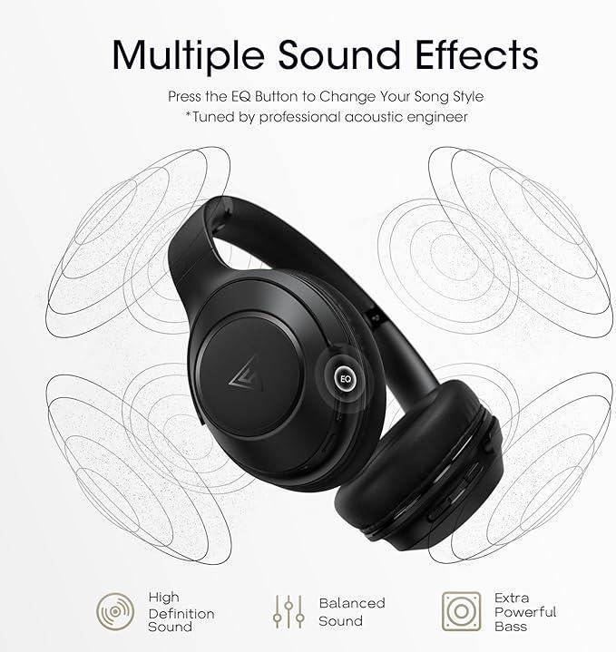 Навушники бездротові DOQAUS Bluetooth з мікрофоном HiFi стереозвук - фото 2