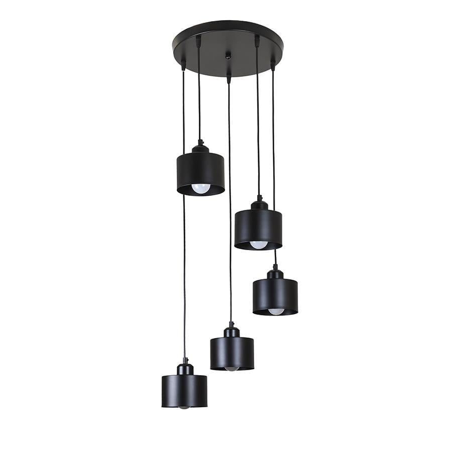Підвісний світильник Levistella 752187F-5 BK металевий на 5 плафонів під Е27 (106-16-LVS4887)