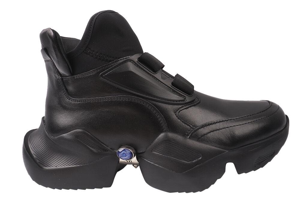 Черевики жіночі Molly Bessa зі шкіри на платформі високі на резинці р. 38 Чорний (236-20DK) - фото 2 Черевики жіночі Molly Bessa зі шкіри на платформі високі на резинці р. 38 Чорний (236-20DK) - фото 2