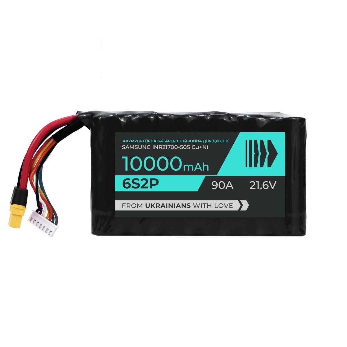 Аккумулятор для FPV дрона BTRY 6s2p Samsung 50S Cu+Ni 10000 мАч 21,6 В/90 А