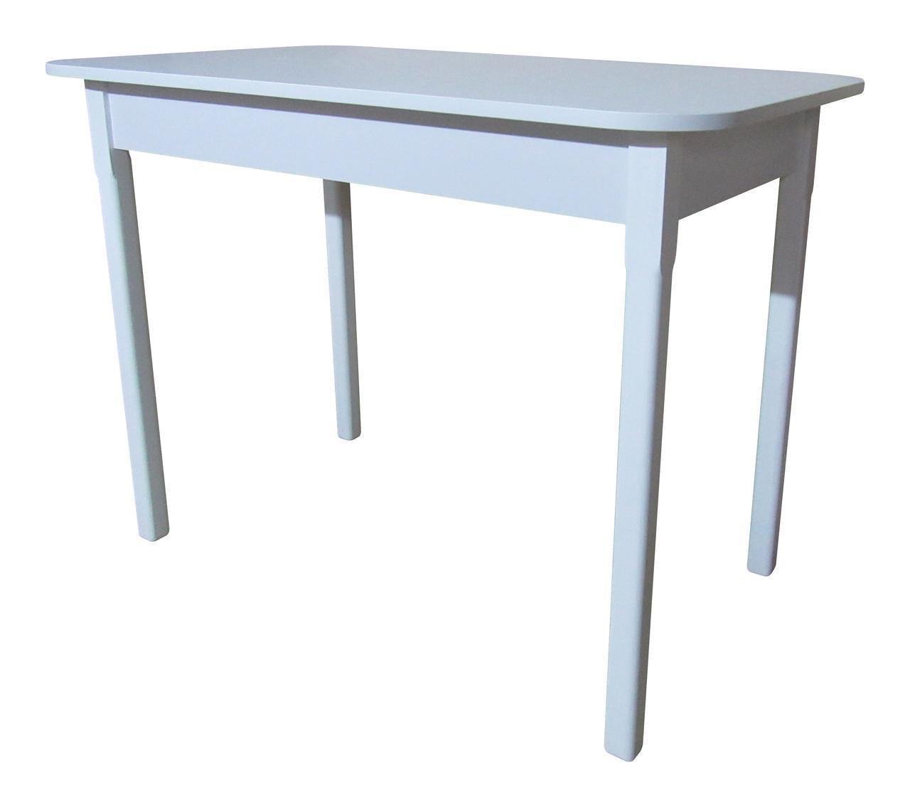 Стіл кухонний МАКСІ-Меблі з дерев'яними ніжками 900 мм плюс Білий гладкий(11838)