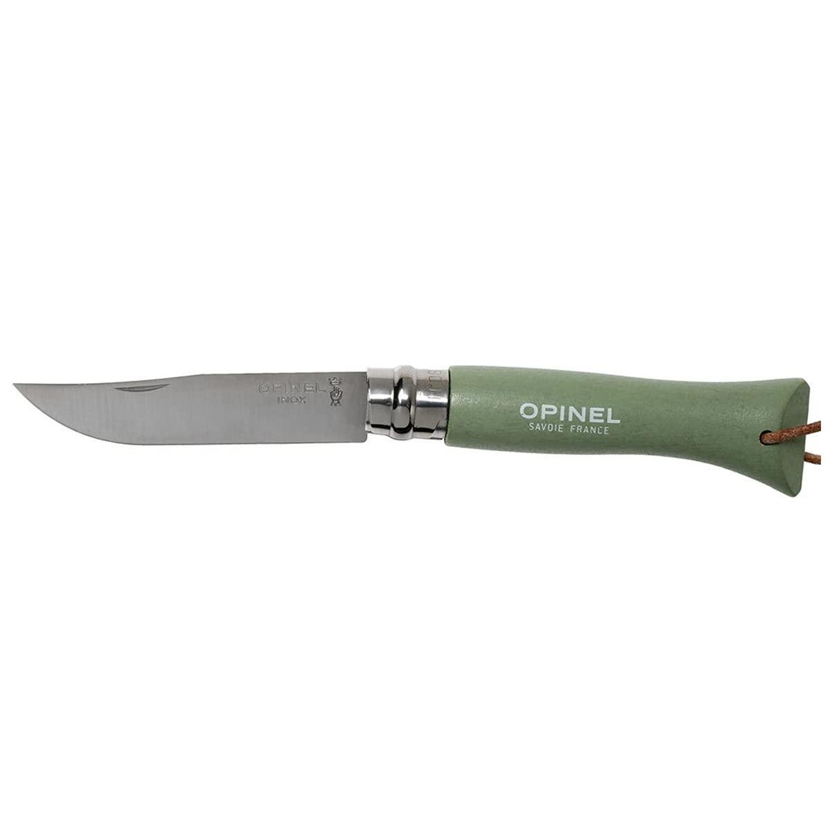 Карманный нож Opinel №6 Trekking 70 мм 56-58 HRC Viroblock Sandvik 12C27 нержавеющая сталь Зеленый