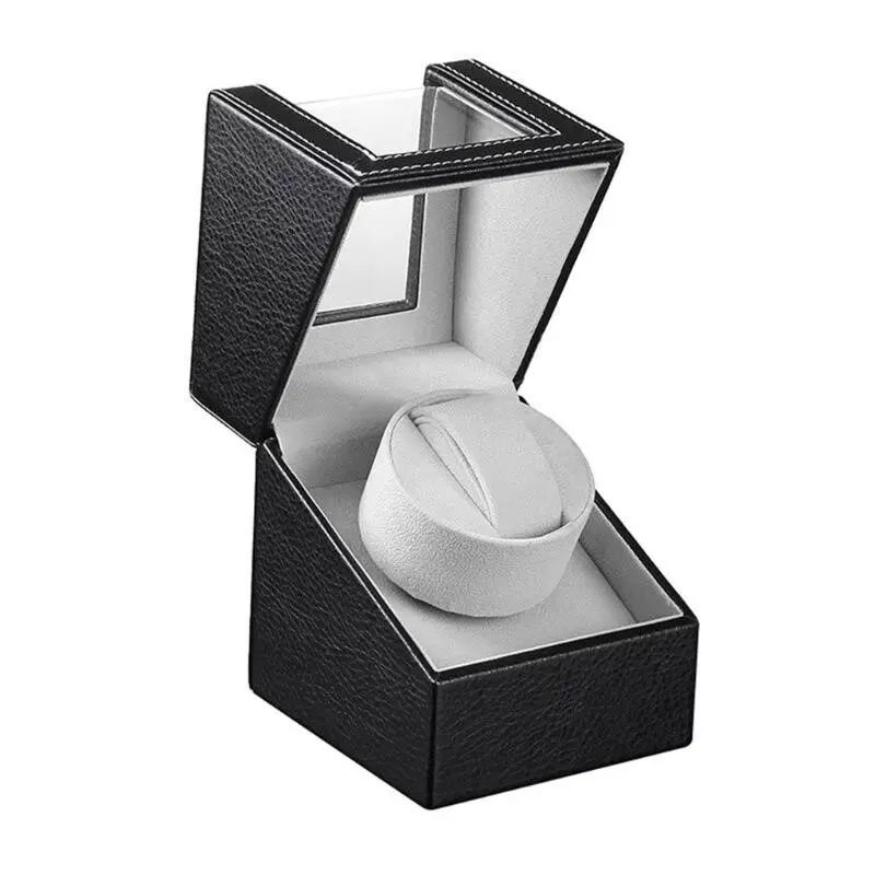 Шкатулка для подзавода механических часов Виндер Watch Winder Черный/Серый