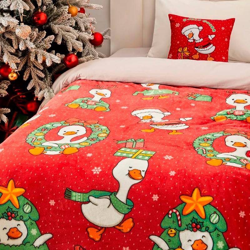 Плед флісовий Love You Новорічні гусенята 150x200 см (9120) Плед флісовий Love You Новорічні гусенята 150x200 см (9120)