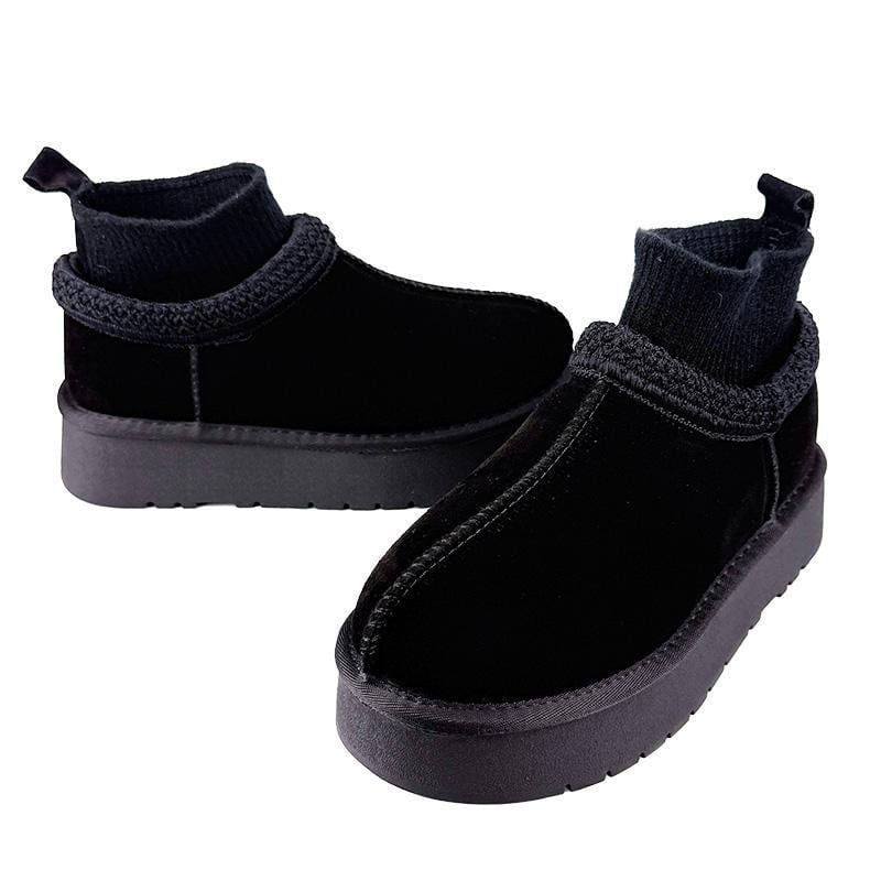 Угги женские замшевые на платформе 190-1г. 39 25 см Черный - фото 2