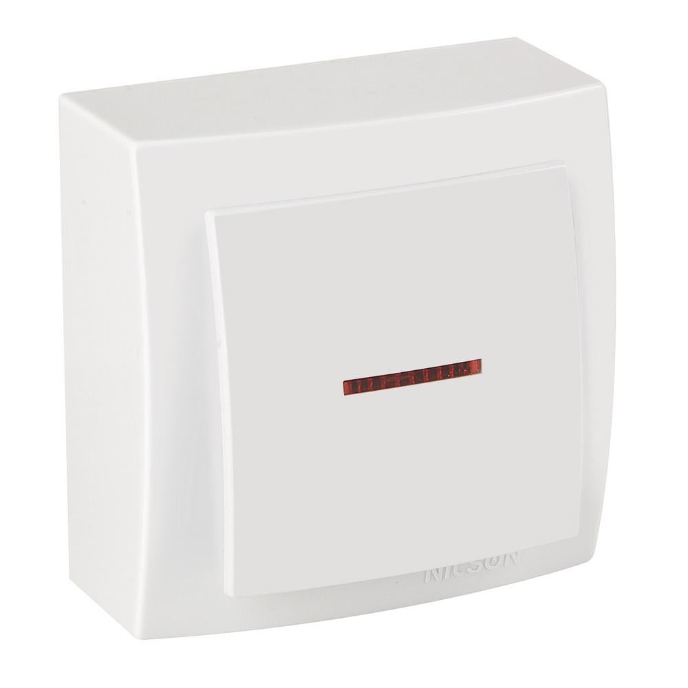 Выключатель Nilson Themis с подсветкой Белый (26111002)