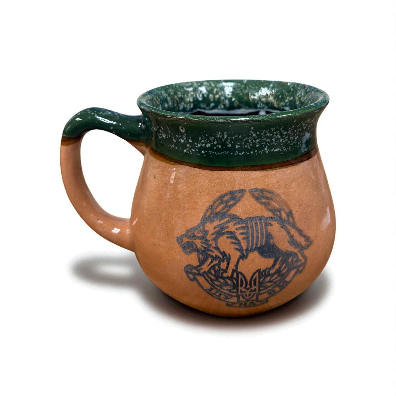 Чашка ССО ручная работа 450 мл Зелено-белый (28926832)