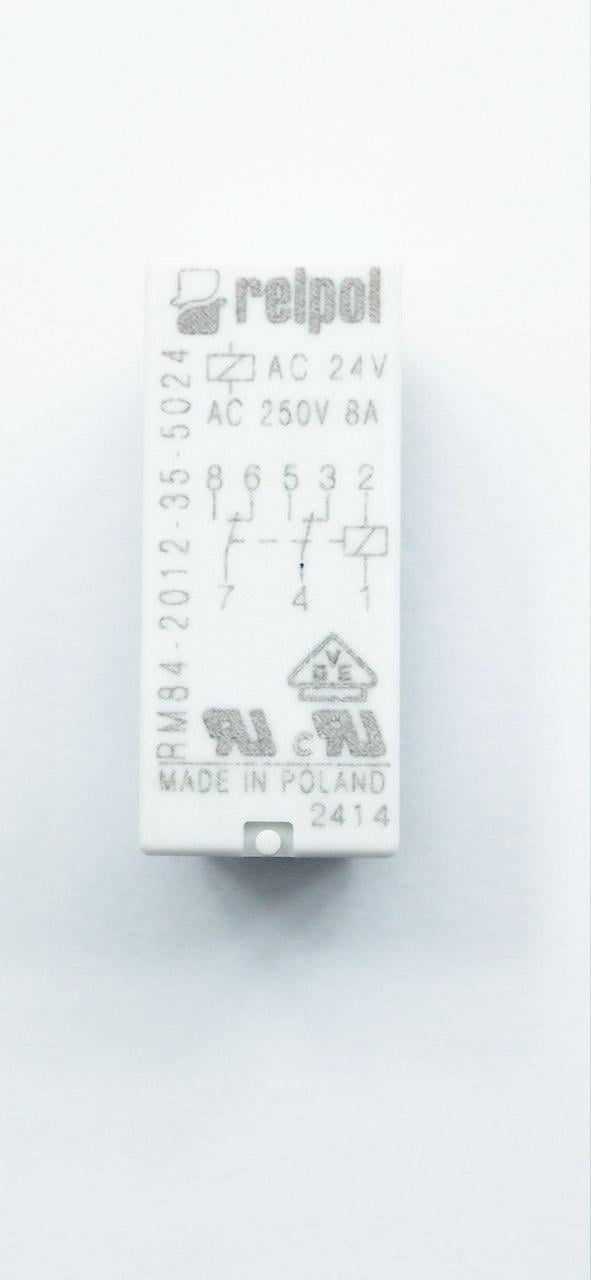 Реле Relpol RM84-2012-35-5024 24VAC 250V 2x8A 29x12,7x15,7 мм (34182)