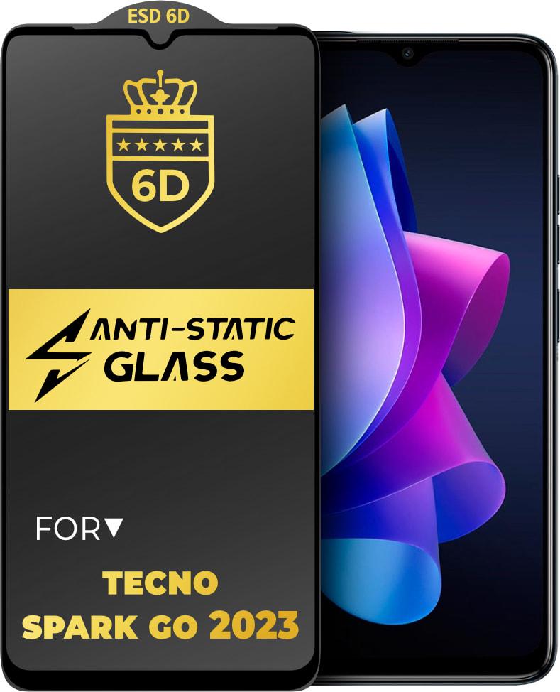 Захисне скло 6D Anti-Static Tecno Spark Go 2023 Glass Shield