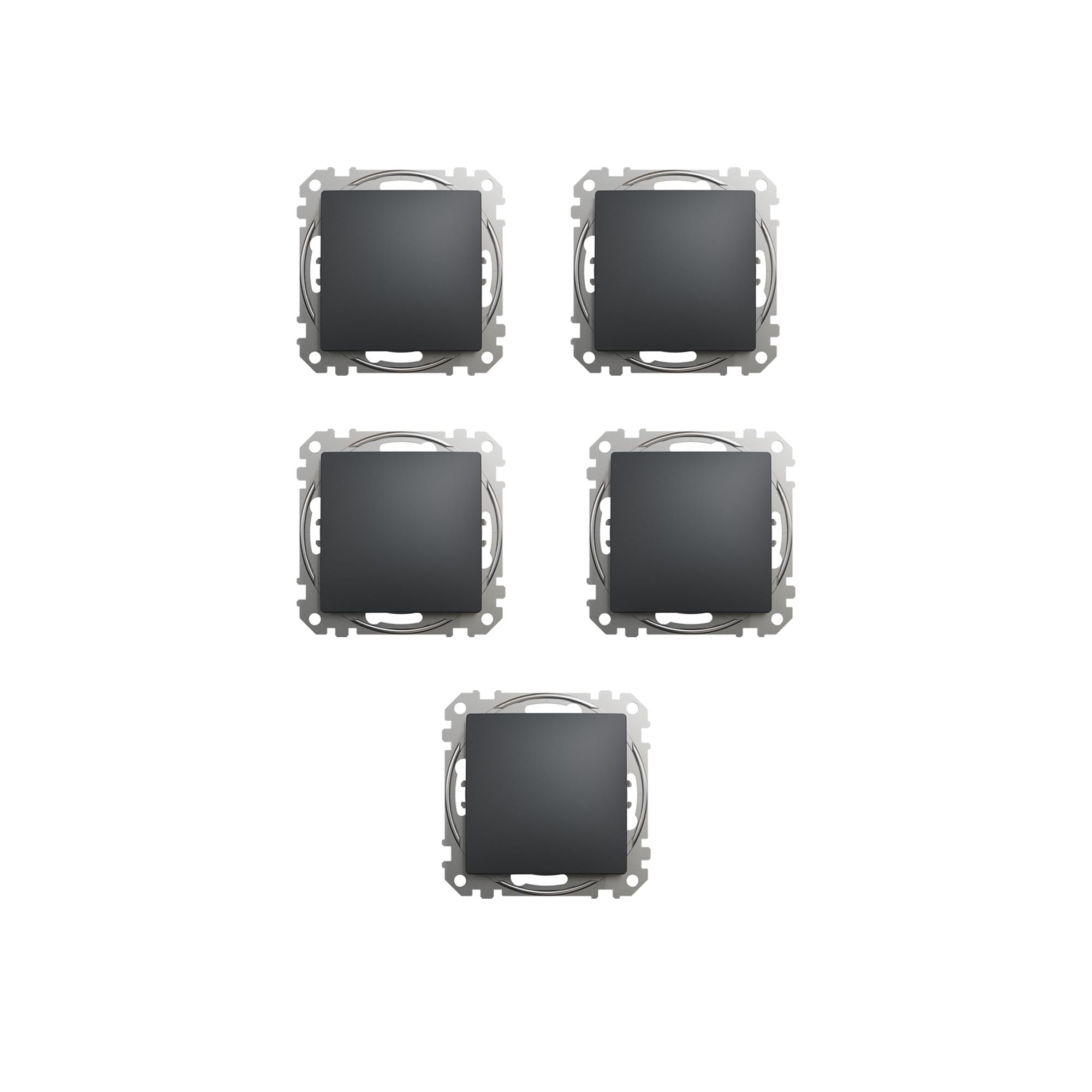 Комплект вимикачів Schneider Electric Sedna Design 1-й 5 шт. Чорний (SDD114101) Комплект вимикачів Schneider Electric Sedna Design 1-й 5 шт. Чорний (SDD114101)
