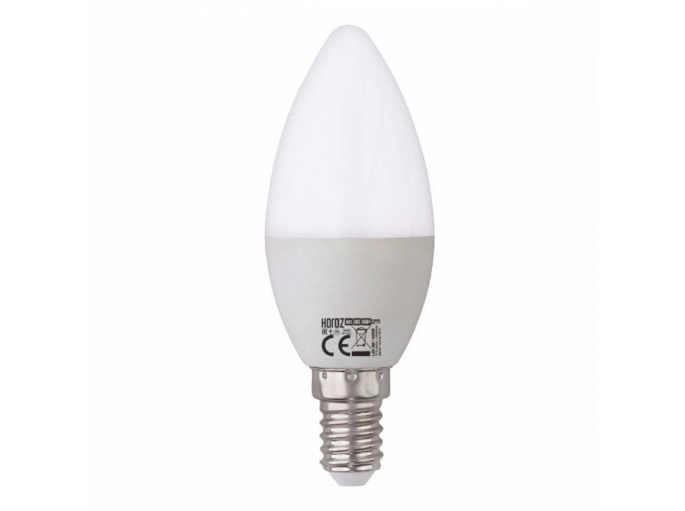 Світлодіодна лампа-свічка HOROZ ELECTRIC SMD 6W 4200K E14 480 Lm 175-250V (001-003-0006-031)