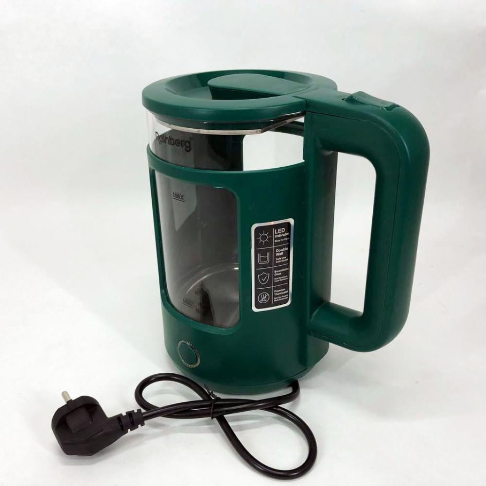 Електрочайник Rainberg RB-2220 2200 Вт Зелений (GR-05135) - фото 2