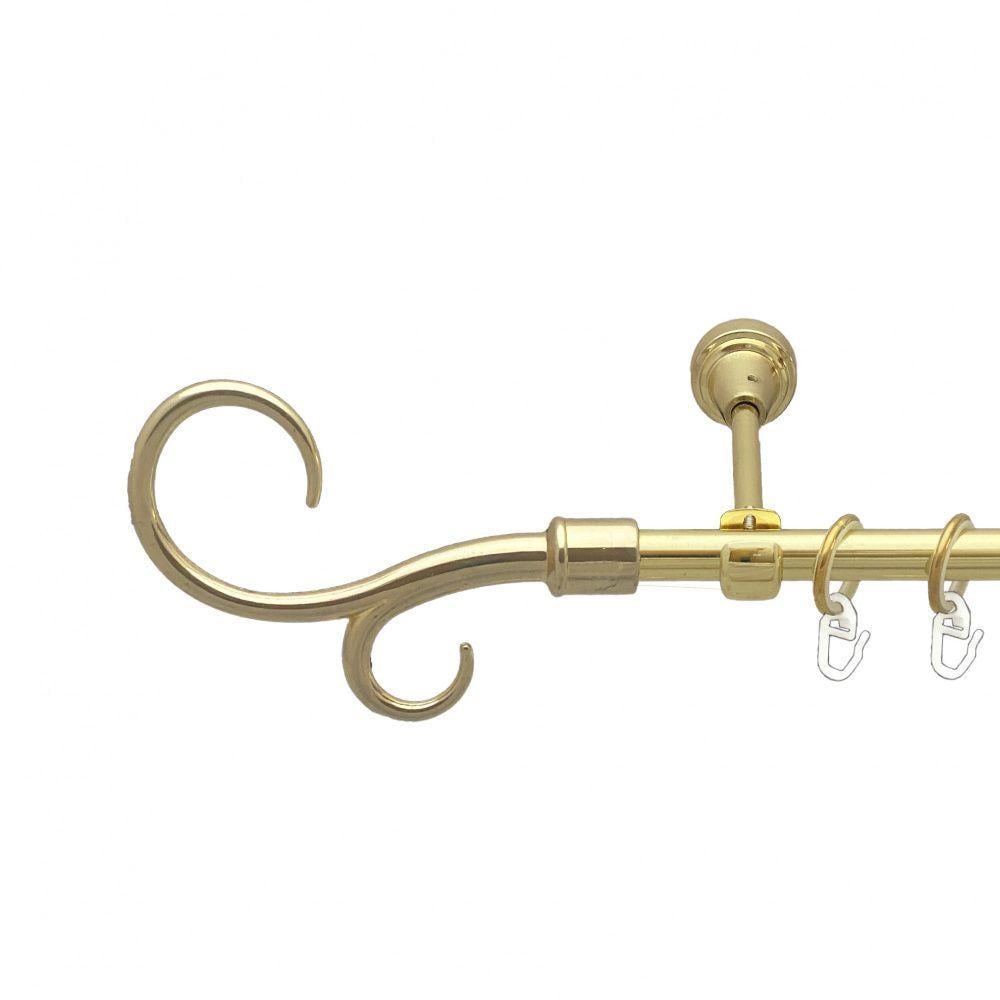 Карниз для штор Orvit Крюк однорядный гладкий 16 мм 300 см Золотой (00-00014046)
