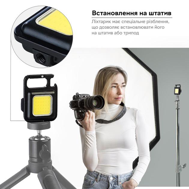 Фонарь-брелок светодиодный USB с карабином и магнитным креплением (20303333) - фото 6 Фонарь-брелок светодиодный USB с карабином и магнитным креплением (20303333) - фото 6