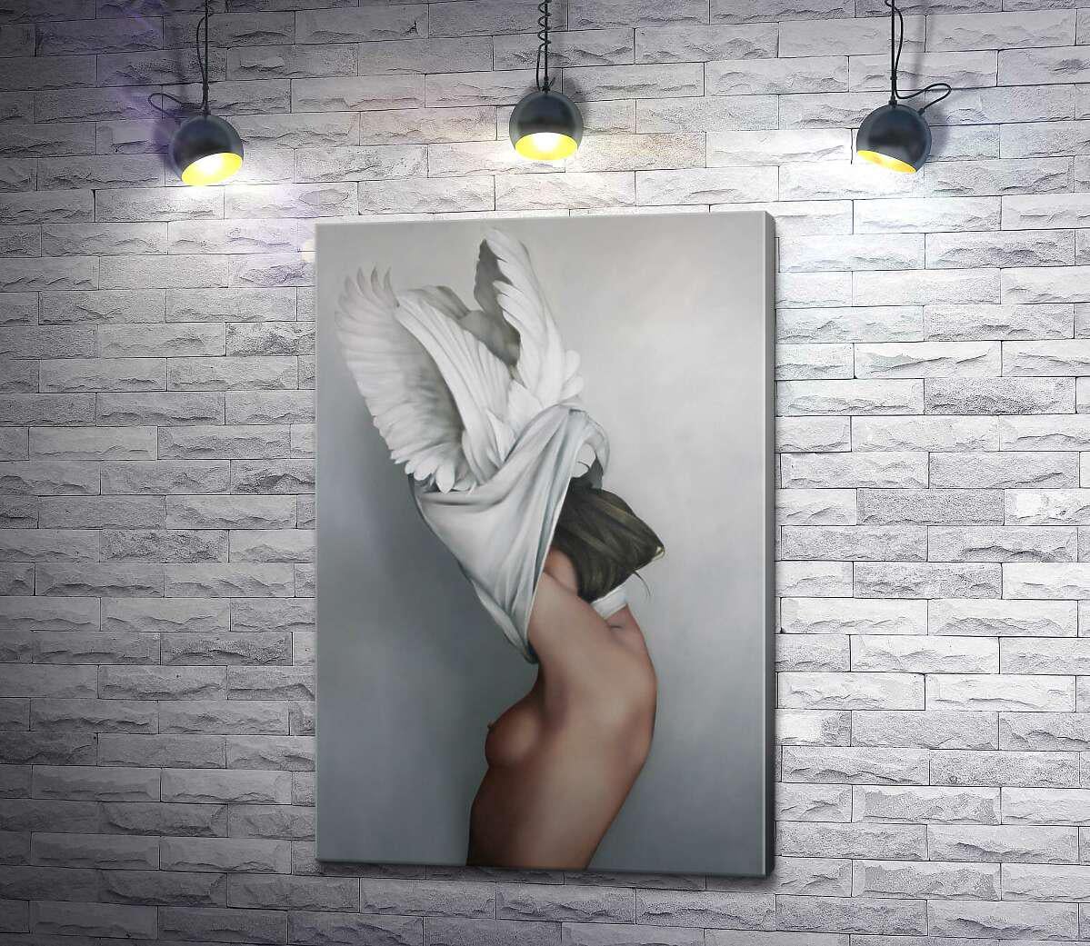 Картина ArtPoster Белые крылья на голове девушки – Эми Джадд 67x100 см Модуль №1 (001237)