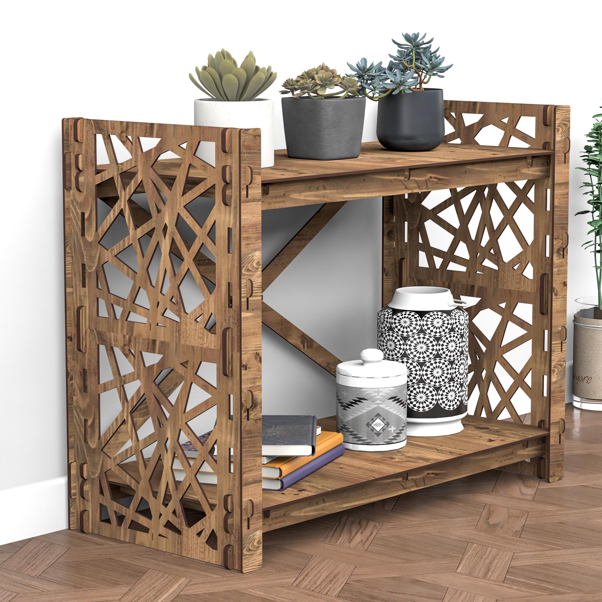 Стеллаж деревянный для обуви Hexagonica Crystals на 2 полки 600x750x365 мм (111008)