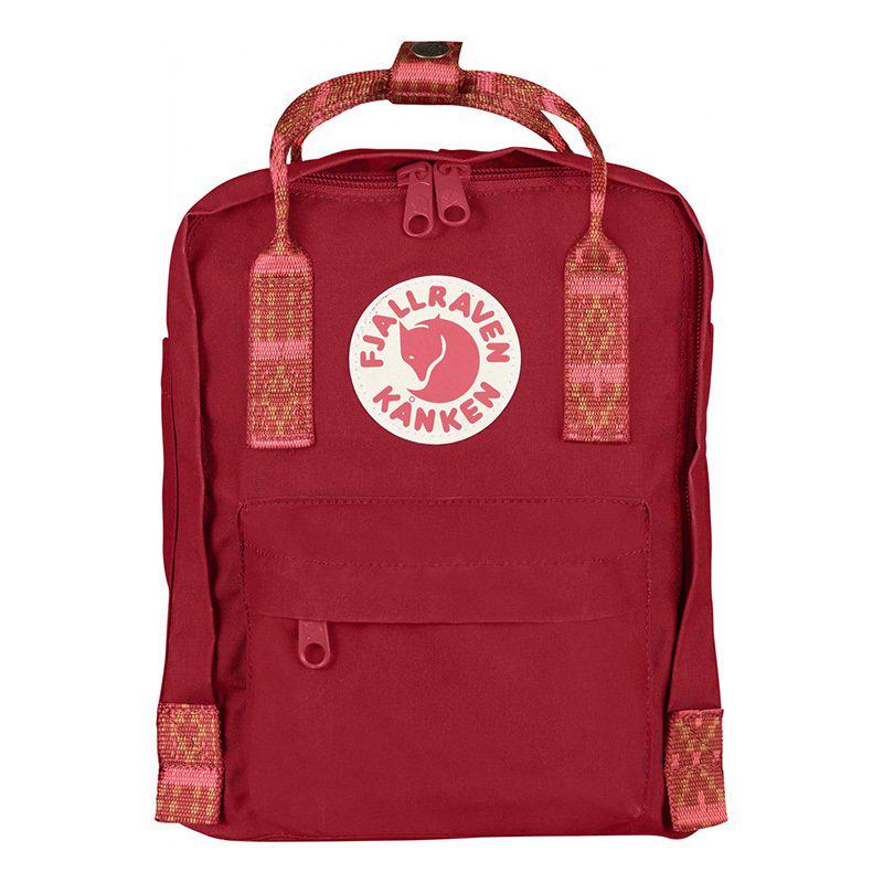 Городской рюкзак Fjallraven Kanken Mini 7 л Deep Red/Folk Pattern (23561.325-903)