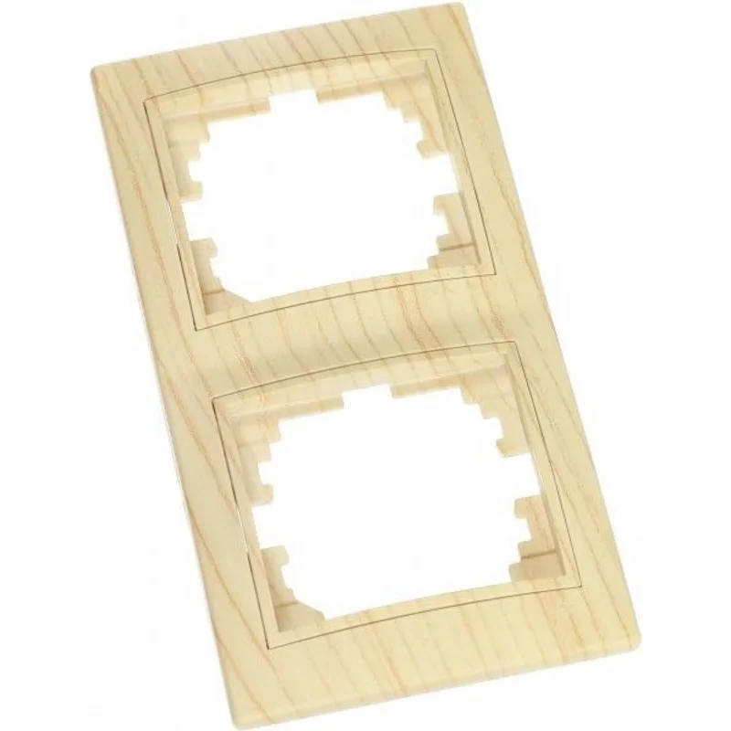 Рамка Lezard Mira 2-местная вертикальная Дуб белый матовый