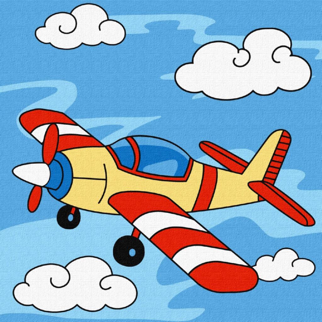 Картина за номерами Ideyka для дітей Маленький літачок КНО6237 18х18 см (MTT-195529)