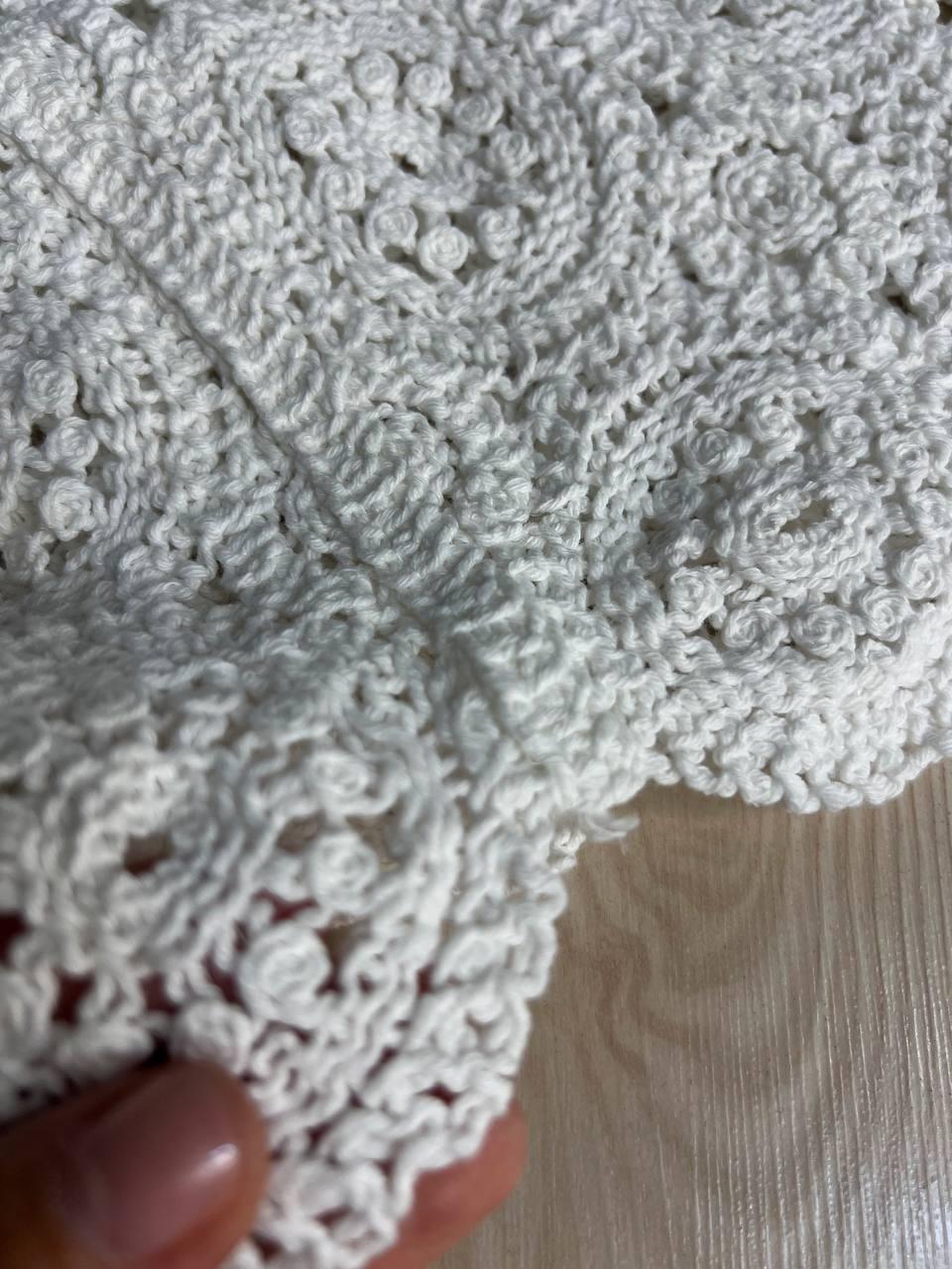 Блузка женская A-N 5303 кружевная вязаная с коротким рукавом OS Белый (26404723) - фото 7