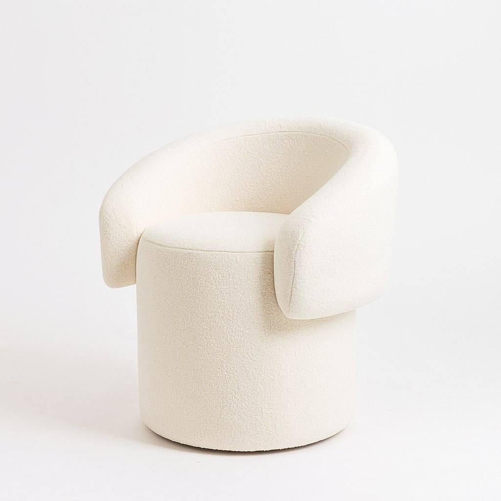 Пуф со спинкой Melissa 59х53х68 см Молочный (МС-89)