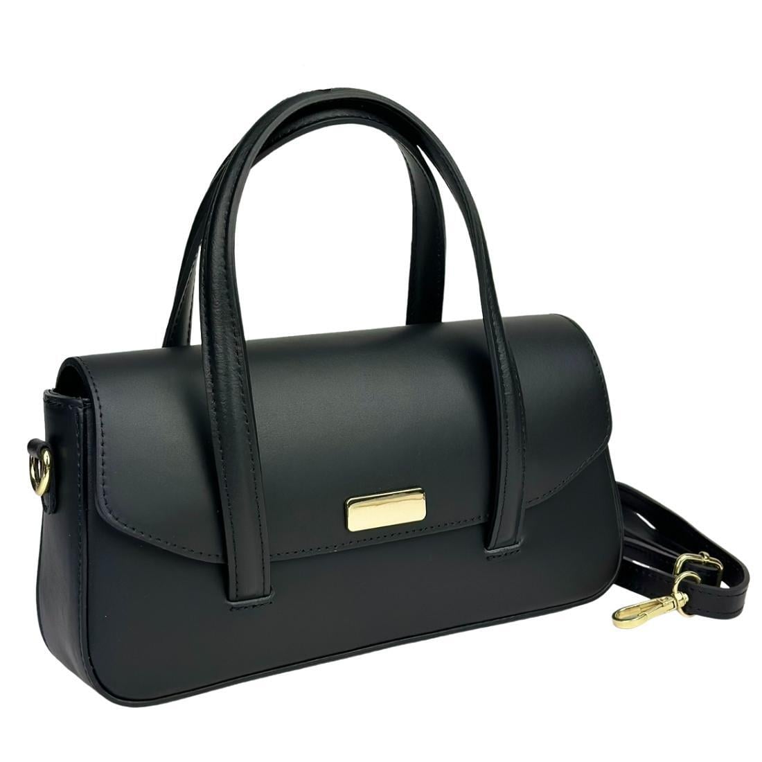 Жіноча сумка з довгими ручками Royal Bag F-IT-9899A шкіряна Чорний (8061)