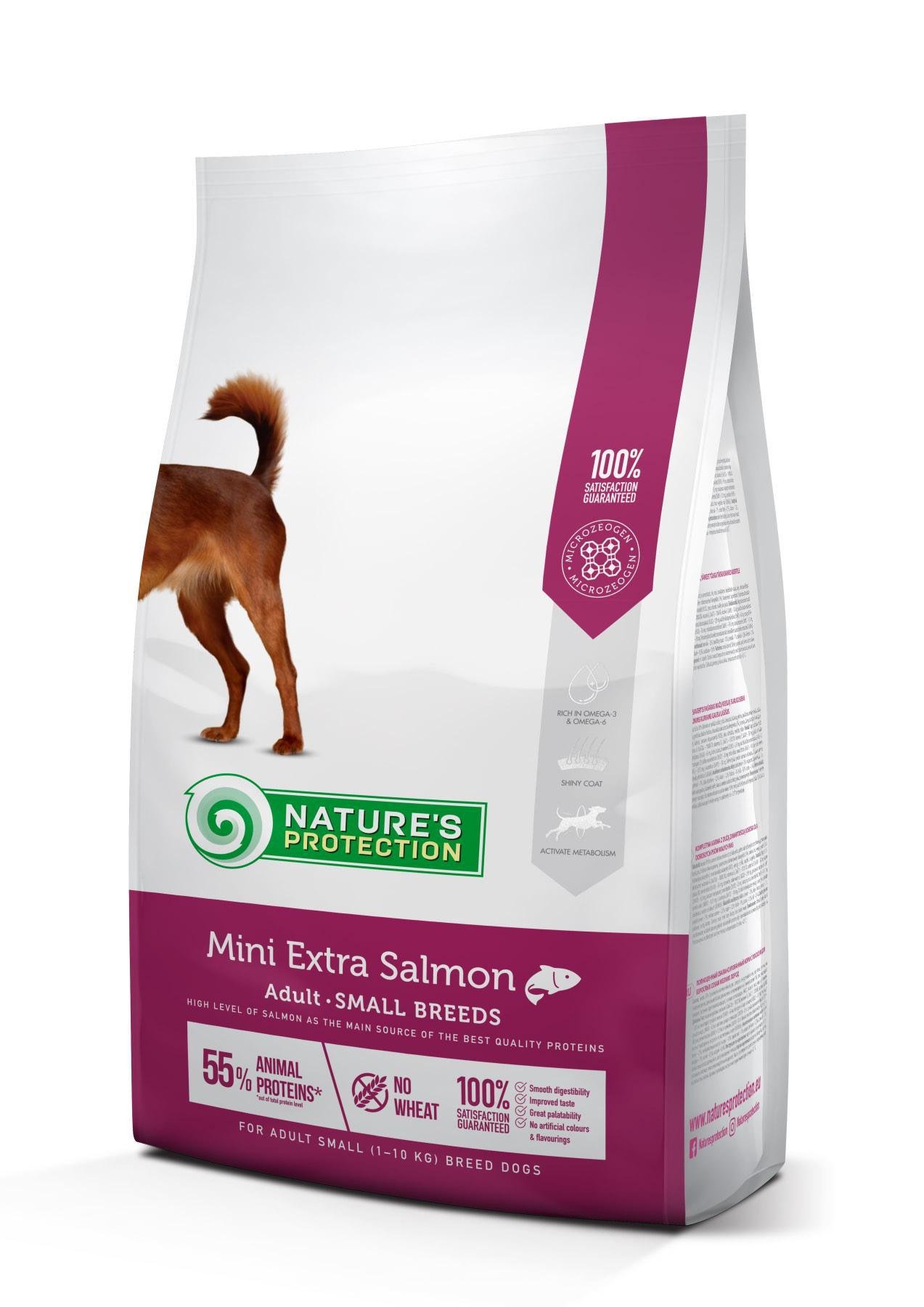 Корм сухой Nature's Protection Mini Extra Salmon Small Breeds з лососем для дорослих собак малих порід 2 кг (NPS45737)