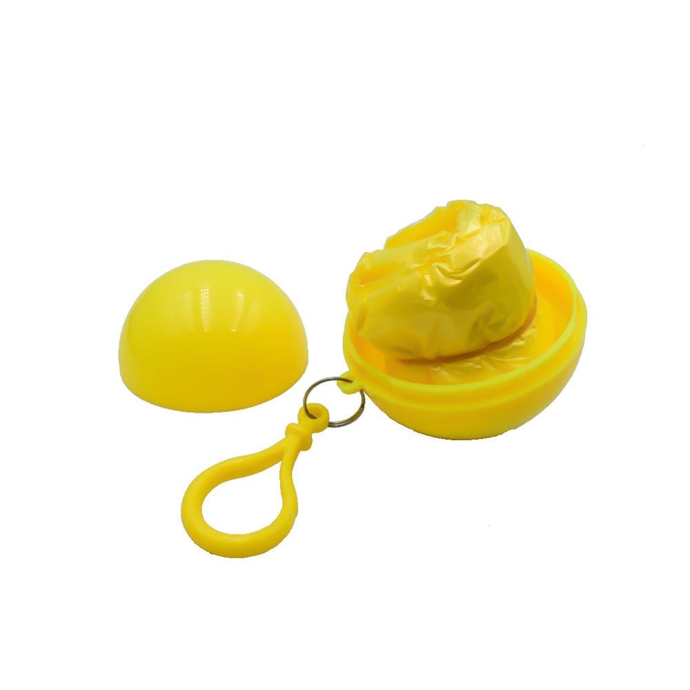 Дождевик портативный в футляре-шарике с карабином Желтый (IY0063_1)