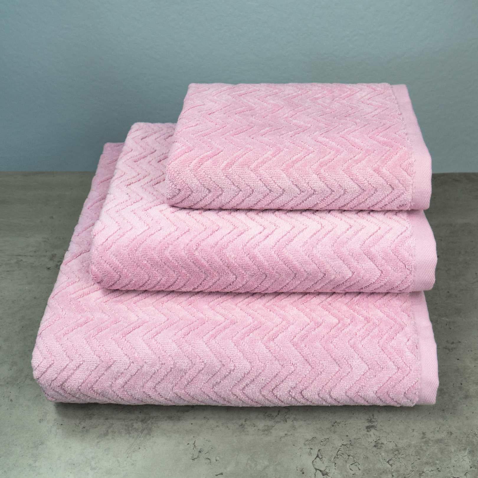 Набор полотенец GM Textile жаккардовые с велюром 3 шт. Розовый (550-3k-gv-pink)