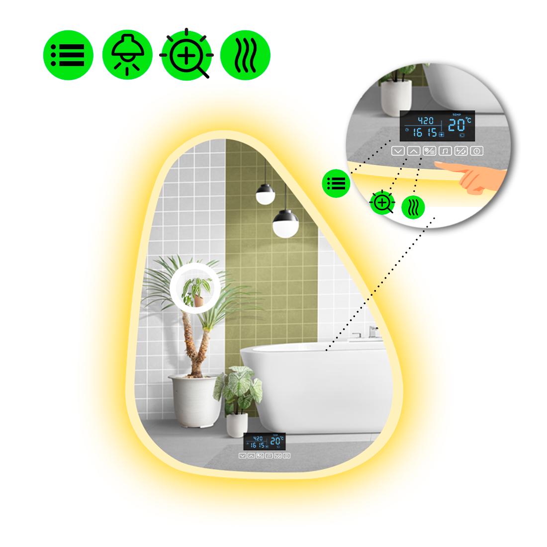 Зеркало с LED подсветкой Doccia 3 с Smart-блоком 100x80 см (8995019)