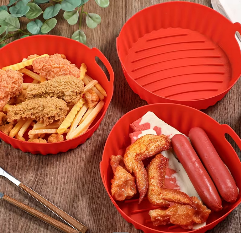 Форма силиконовая круглая для аэрогрилей и аэрофритюрниц Красный (Q-299-R) - фото 6 Форма силиконовая круглая для аэрогрилей и аэрофритюрниц Красный (Q-299-R) - фото 6