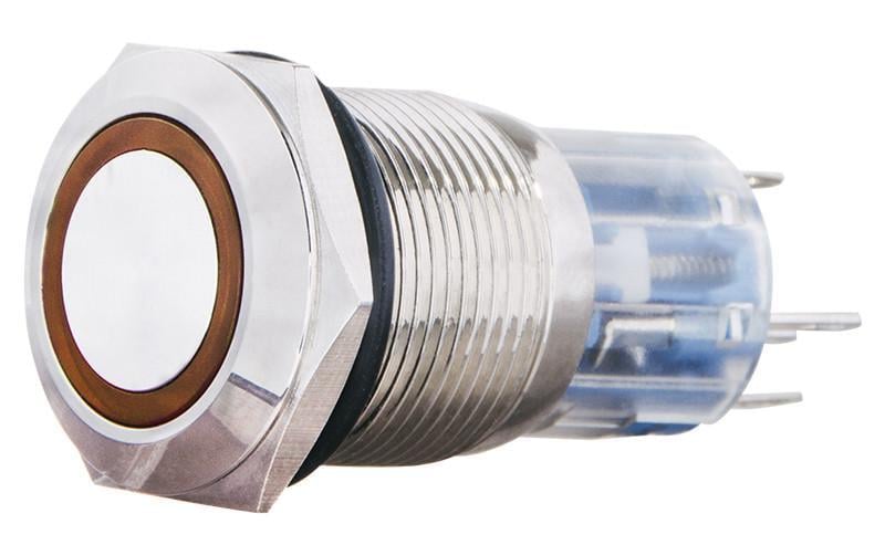 Кнопка TYJ 19-271 металлическая плоская с подсветкой 1NO+1NC 220V Желтый (A0140010114) Кнопка TYJ 19-271 металлическая плоская с подсветкой 1NO+1NC 220V Желтый (A0140010114)