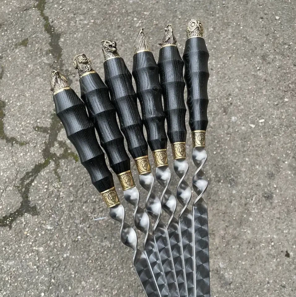 Набір шампурів для люля-кебаб Звірі широкий 4 шт. L 50 см (SKK96) - фото 2 Набір шампурів для люля-кебаб Звірі широкий 4 шт. L 50 см (SKK96) - фото 2