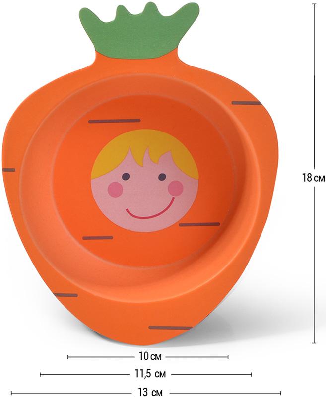 Тарелка детская суповая Fissman Морковка Ø 18 см из бамбукового волокна (FN-8366) - фото 2