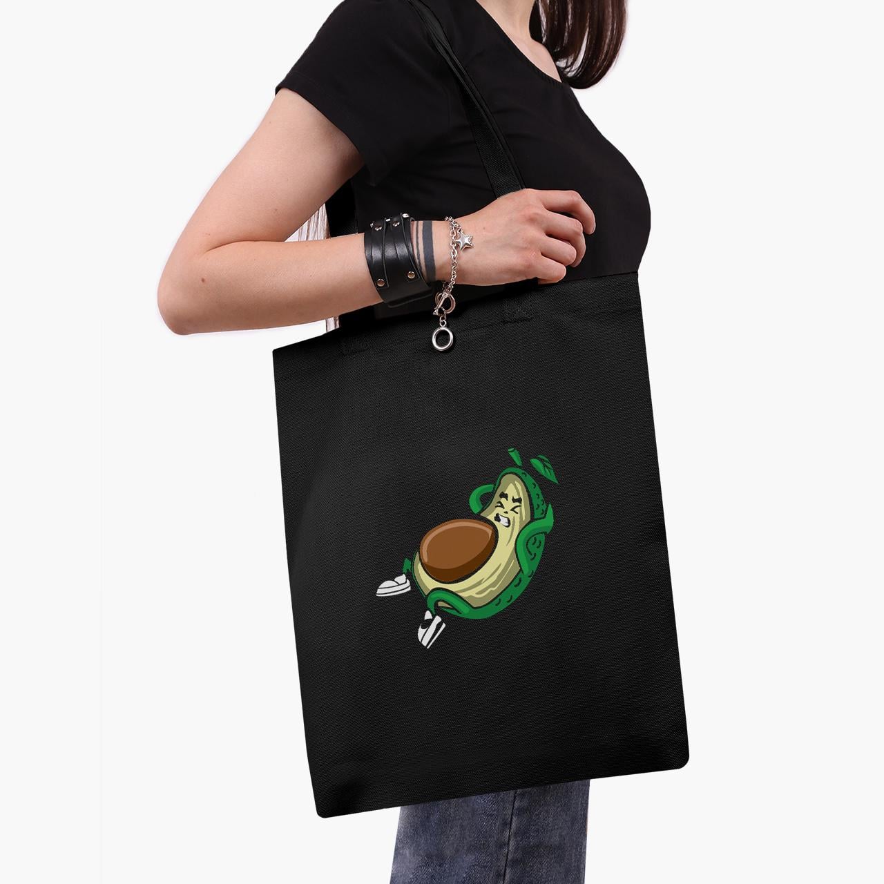 Эко сумка шоппер Avocado Fitness 41х35 см Черный (9227-2030-BK)