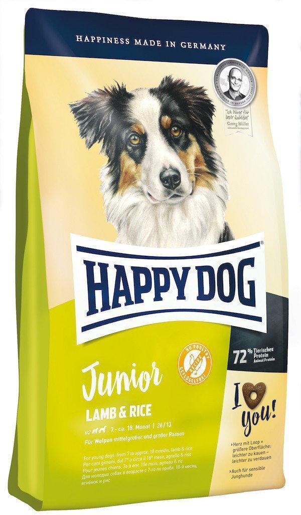 Корм Happy Dog Junior Lamb Rice для юниоров средних крупных пород собак 10 кг (60413)