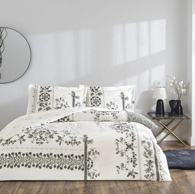 Комплект постельного белья Tac Clymena beyaz сатин евро (2000022283913) Комплект постельного белья Tac Clymena beyaz сатин евро (2000022283913)