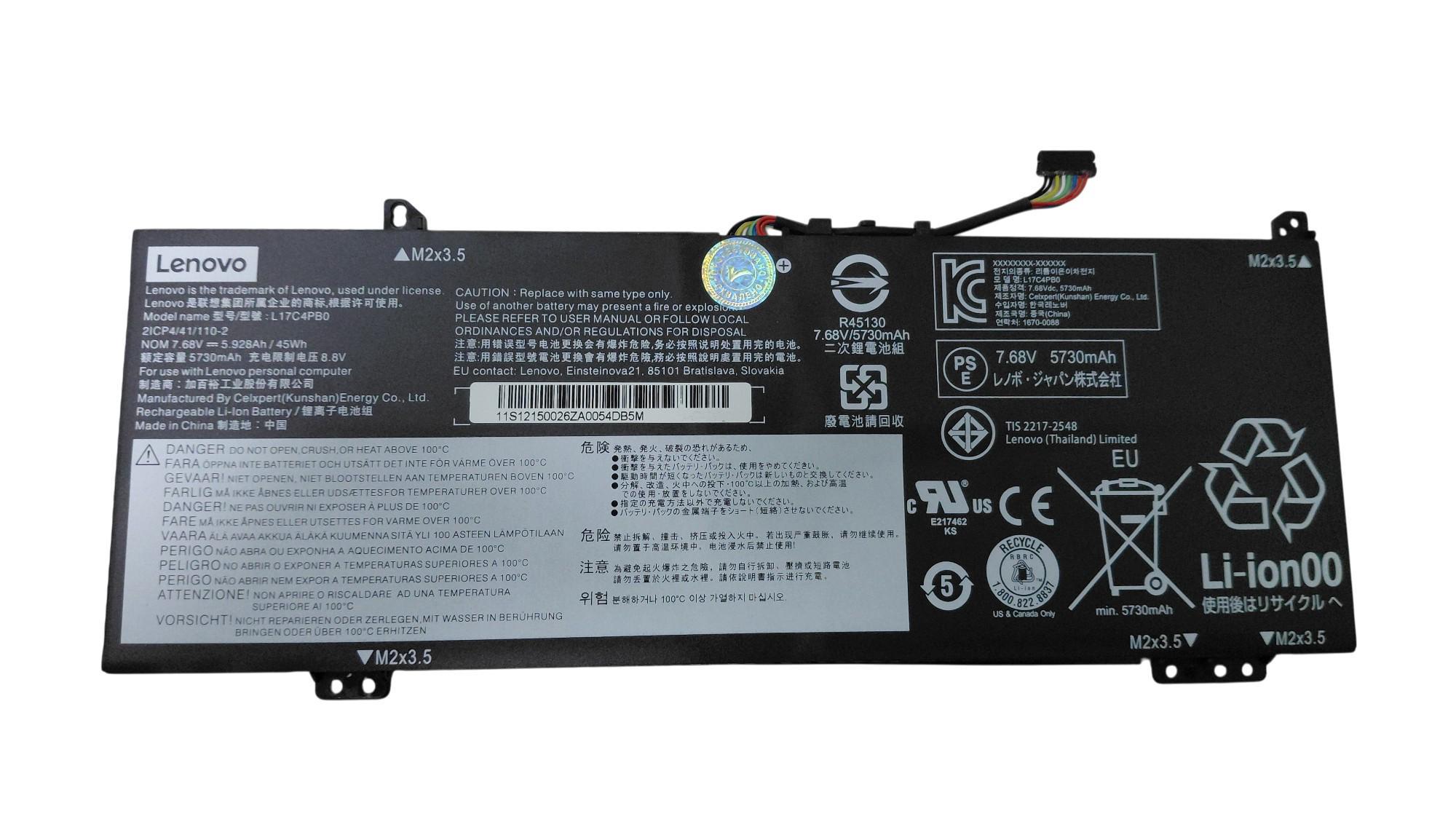 Аккумулятор для ноутбука Lenovo IdeaPad L17C4PB0 530S-14IKB 7,68V 5928 mAh (064266) Аккумулятор для ноутбука Lenovo IdeaPad L17C4PB0 530S-14IKB 7,68V 5928 mAh (064266)