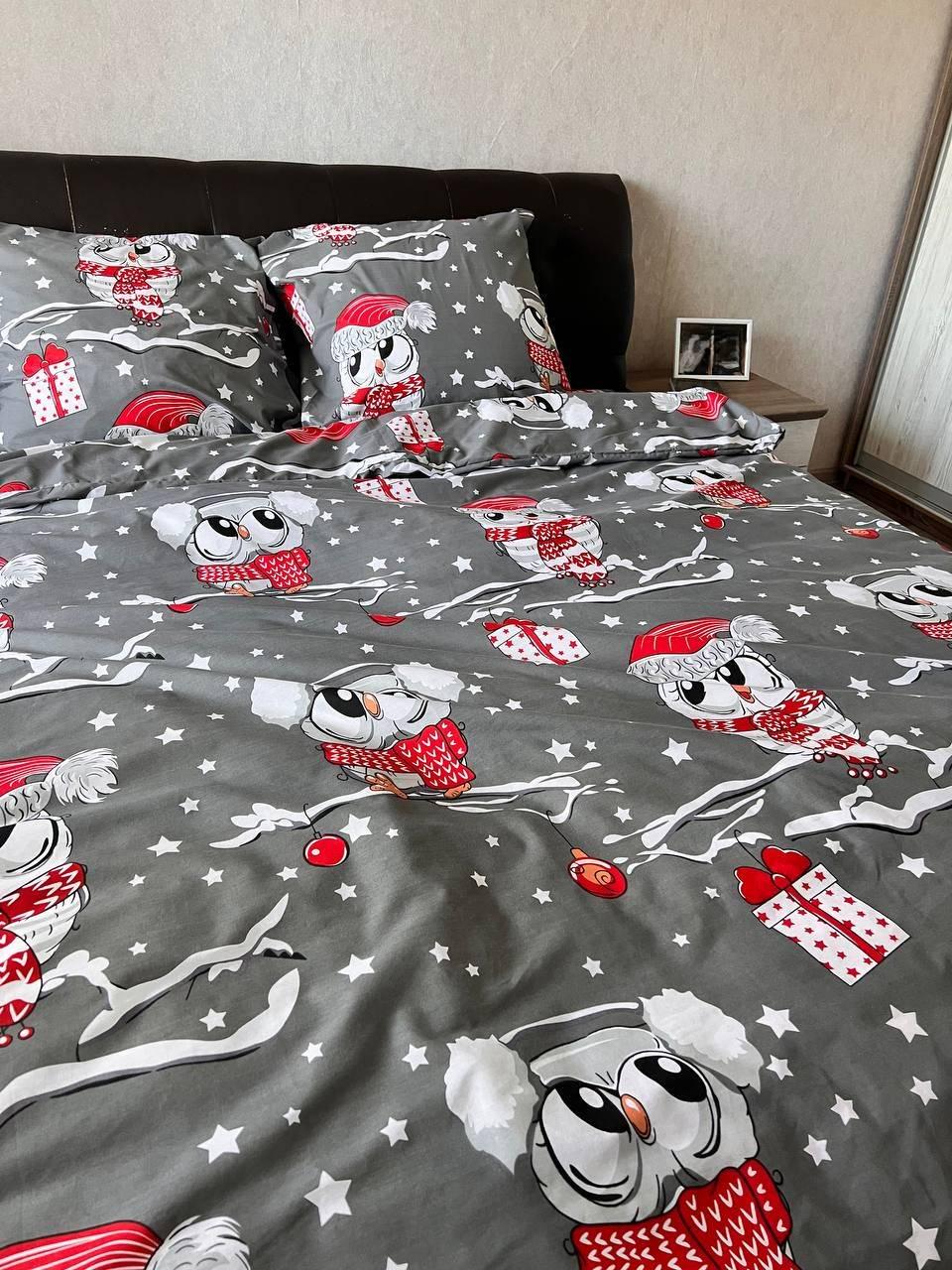 Комплект постільної білизни новорічний Gold Lux двоспальний бязь 180х220 см (29739563)